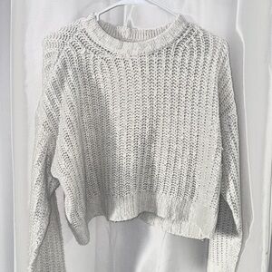 American Eagle Outfitters Light Gray Knit Sweater